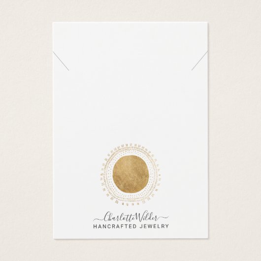 Abstract Goud Zon Handgemaakte Faux Folie Product Visitekaartje (Voorkant)