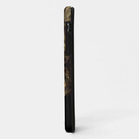 Abstract goud-zwart marmeren iPhone Case (Achterkant/links)