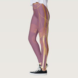 Abstract goudbloem leggings