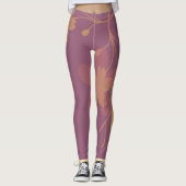 Abstract goudbloem leggings (Voorkant)