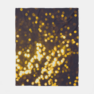 Abstract gouden bokeh zwarte achtergrond fleece deken