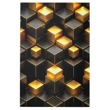 Abstract Gouden Cyberstad Voxel Neo Deco
