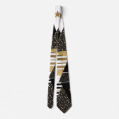 abstract gouden en zwarte driehoeken stropdas (Achterkant)