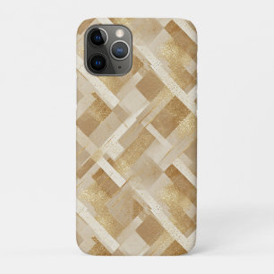 Abstract gouden geometrisch patroon met metaalglan iPhone 11 pro hoesje