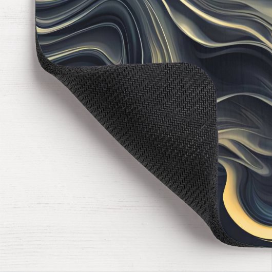 Abstract gouden rookontwerp op zwart muismat (Hoek)