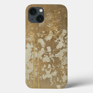 Abstract gouden schilderen met zilverspeckers iPhone 13 hoesje