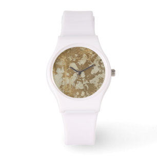 Abstract gouden schilderen met zilverspeckers horloge