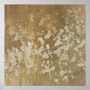 Abstract gouden schilderen met zilverspeckers poster