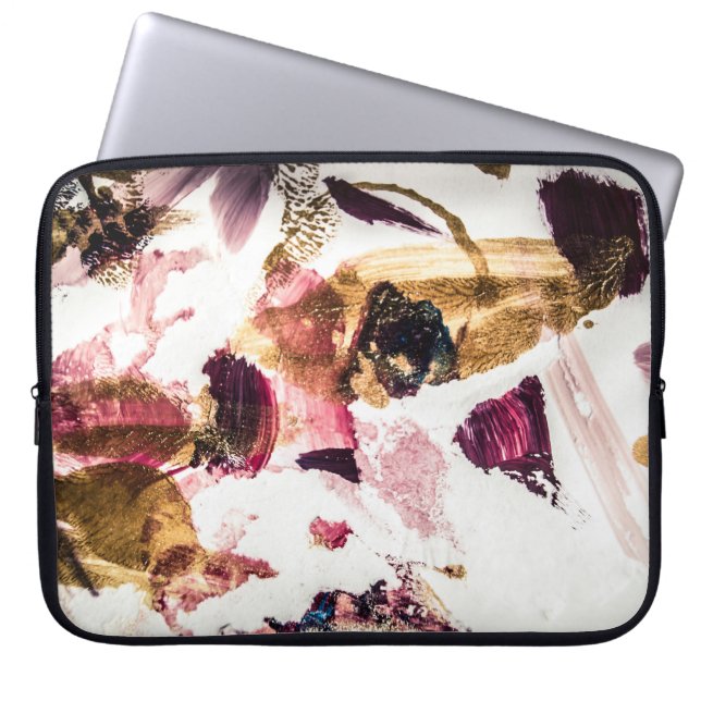 Abstract Gouden Sparkles Creatieve Kunst Laptop Sleeve (Voorkant)