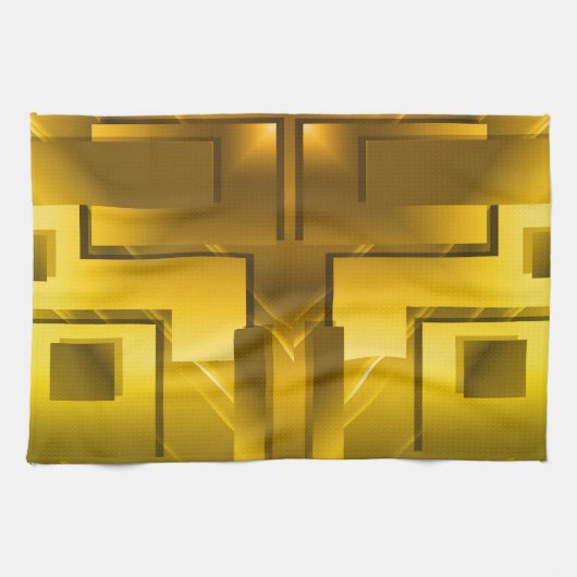 Abstract goudgeel theedoek (Horizontaal)