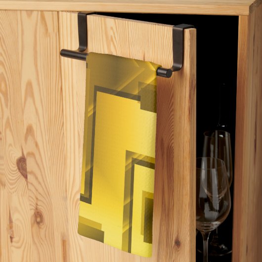 Abstract goudgeel theedoek (Derde Gevouwen)