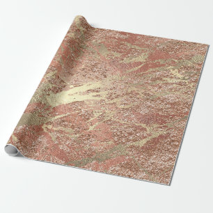 Abstract goudolie Metaalachtig Roos koper Blush Cadeaupapier