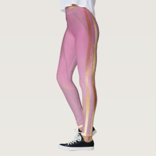 Abstract goudroze Floral Leggings