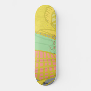 Abstract goudvlinder roze skateboard