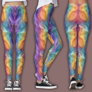 Abstract Gradiëntpatroon Regenboog Golf Leggings