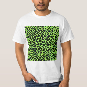 Abstract grafisch patroon zwart en kalkgroen. t-shirt