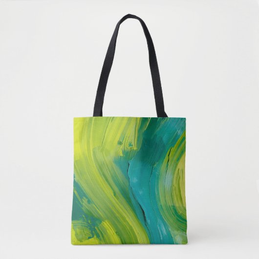 Abstract Green Brushstroke Tote Bag – Modern Artis (Devant)