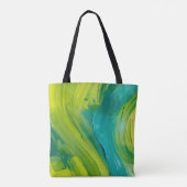 Abstract Green Brushstroke Tote Bag – Modern Artis (Dos)