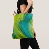 Abstract Green Brushstroke Tote Bag – Modern Artis (De près)