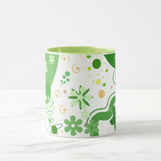 Abstract Green Shapes & Contemporary Style Mok (Midden)