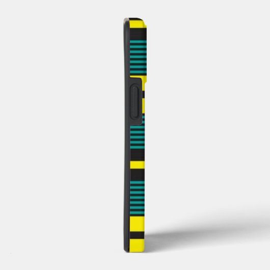 Abstract green yelloe retro stripes Case-Mate iPhone case (Achterkant / Rechts)