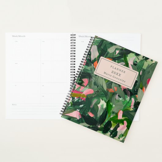 Abstract Greenery Custom 2026 Weekly Planner (Devant avec enveloppe)