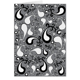 Abstract grey and white Tulip Paisley pattern