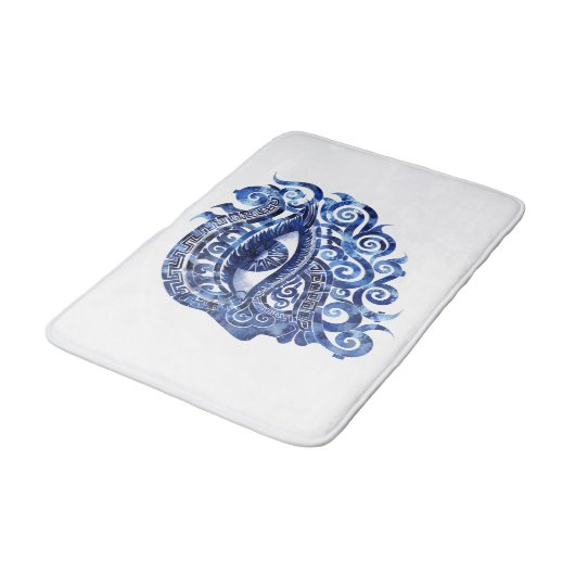 Abstract Grieks Evil Eye Met Grieks Key Badmat (Gekanteld)
