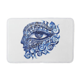 Abstract Grieks Evil Eye Met Grieks Key Badmat