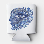 Abstract Grieks Evil Eye Met Grieks Key Blikjeskoeler (Achterkant)