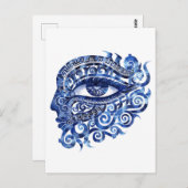 Abstract Grieks Evil Eye Met Grieks Key Briefkaart (Voorkant / Achterkant)