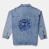 Abstract Grieks Evil Eye Met Grieks Key Denim Jacket (Achterkant)