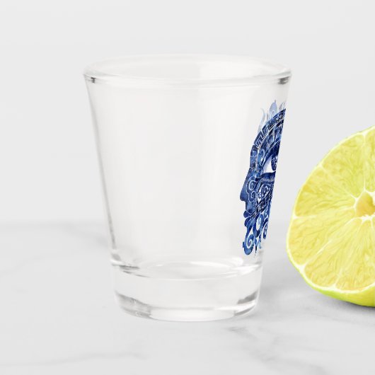 Abstract Grieks Evil Eye Met Grieks Key Shot Glas (Links)