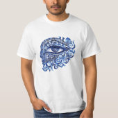 Abstract Grieks Evil Eye Met Grieks Key T-shirt (Voorkant)