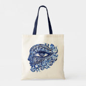 Abstract Grieks Evil Eye Met Grieks Key Tote Bag (Achterkant)