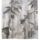 Abstract grijs Bamboe Shower Curtain Douchegordijn (Voorkant)
