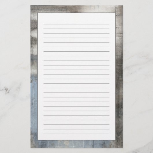 Abstract grijs en blauw schilderen briefpapier (Voorkant)