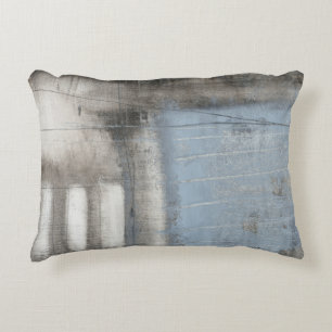 Abstract grijs en blauw schilderen decoratief kussen