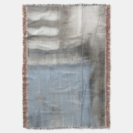 Abstract grijs en blauw schilderen deken (Voorkant Verticaal)