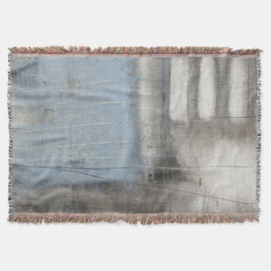 Abstract grijs en blauw schilderen deken