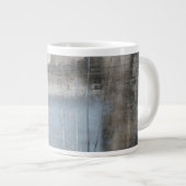 Abstract grijs en blauw schilderen extra grote mok (Voorkant rechts)