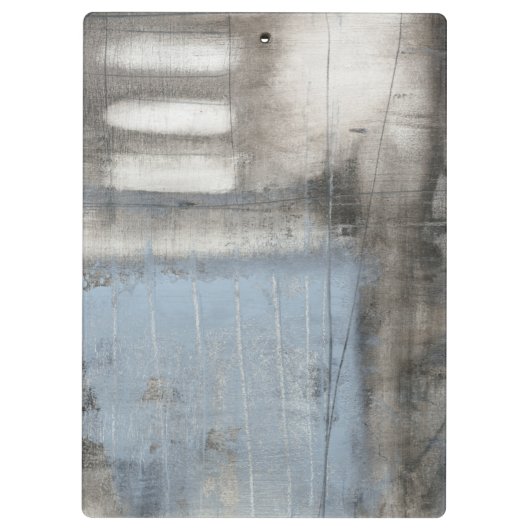 Abstract grijs en blauw schilderen klembord (Achterkant)