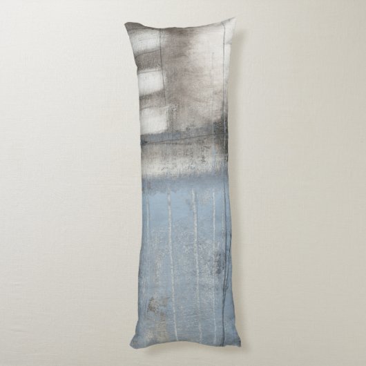 Abstract grijs en blauw schilderen lichaamskussen (Achterkant (Verticaal))
