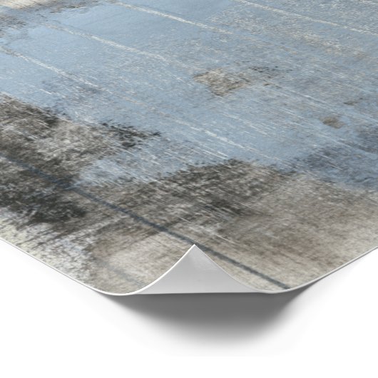 Abstract grijs en blauw schilderen poster (Hoek)
