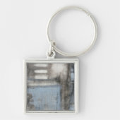 Abstract grijs en blauw schilderen sleutelhanger (Voorkant)