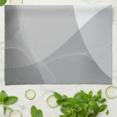 Abstract Grijs en Wit Patroon Theedoek (Gevouwen)