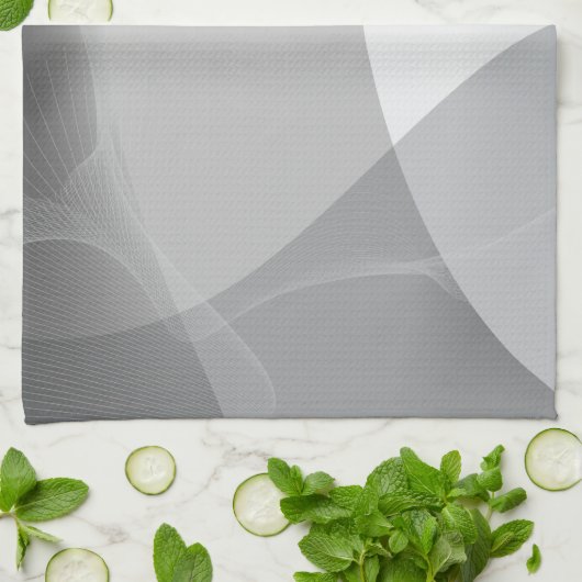 Abstract Grijs en Wit Patroon Theedoek (Gevouwen)