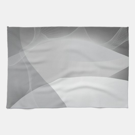 Abstract Grijs en Wit Patroon Theedoek (Horizontaal)