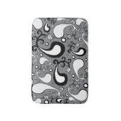 Abstract grijs en wit Tulip Paisley-patroon Badmat (Voorkant Verticaal)