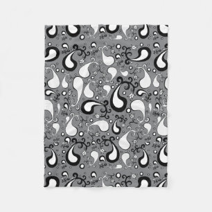 Abstract grijs en wit Tulip Paisley-patroon Fleece Deken